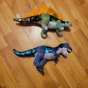 2 Wild Republic Sequin Dinosaurs